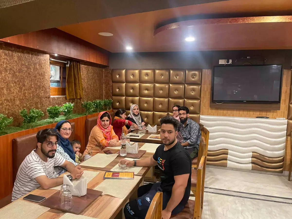 Team lunch at a restaurant
