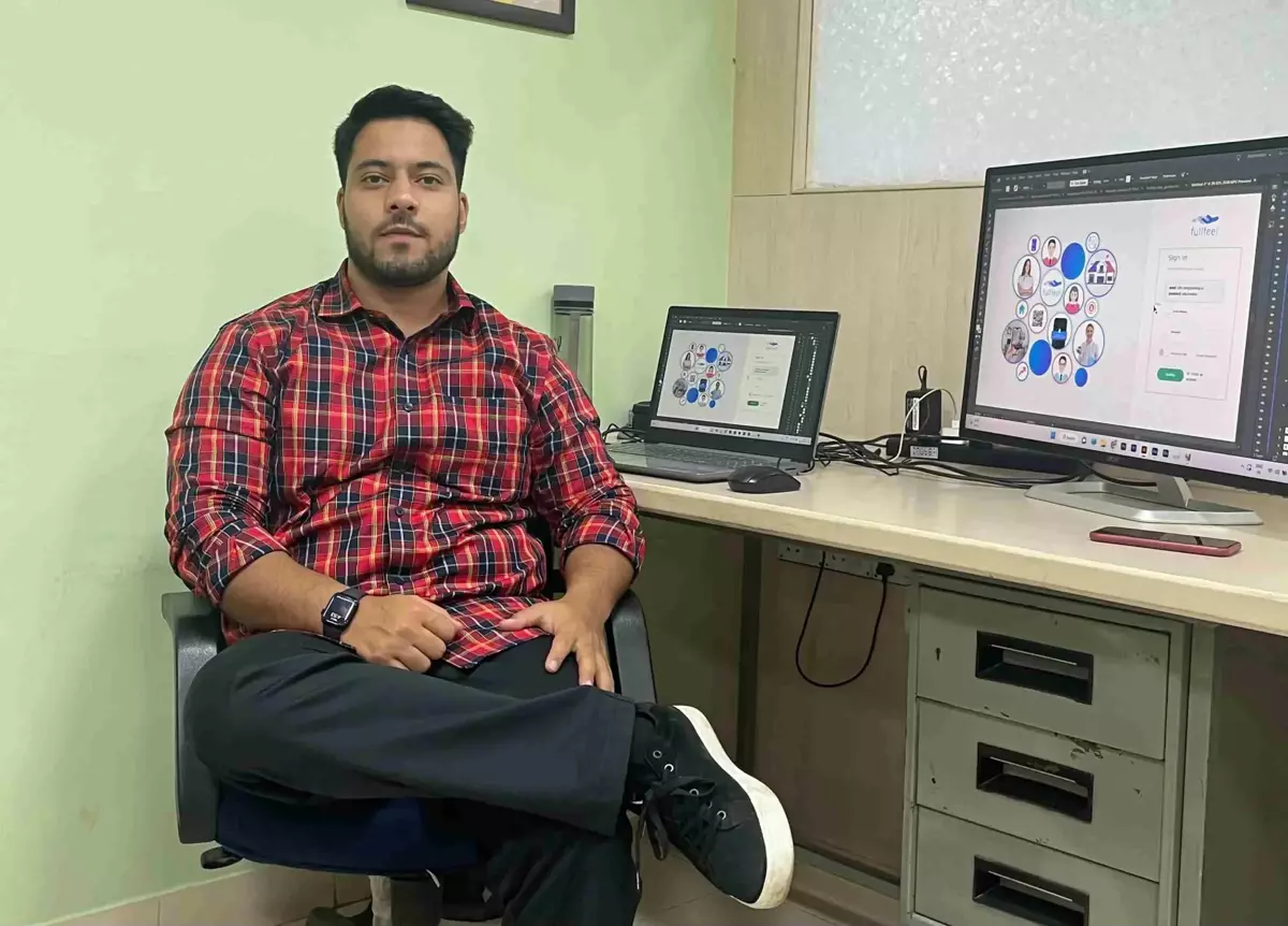 A designer at his desk