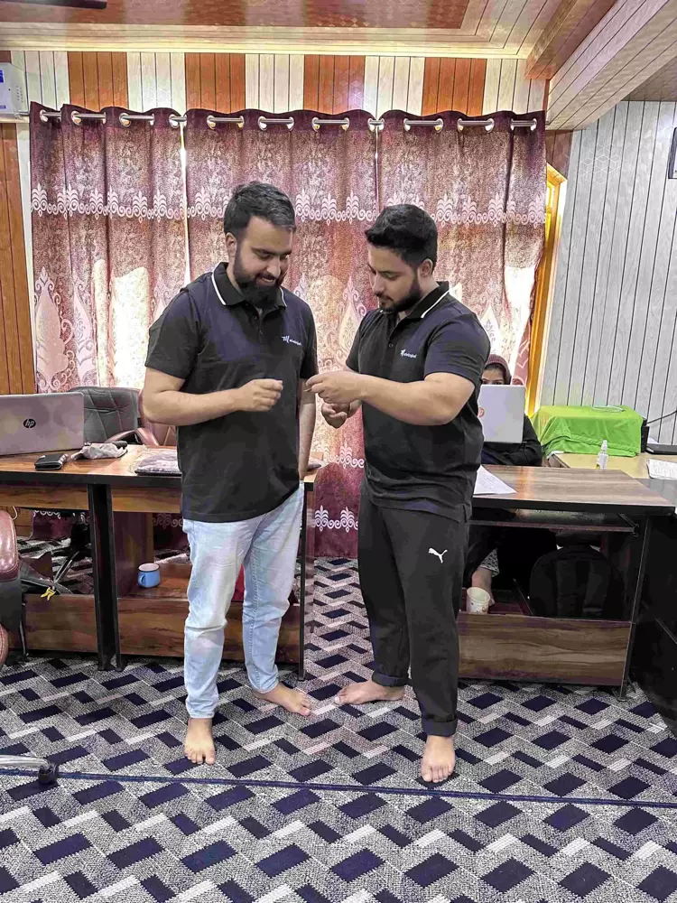 Two team members at the office