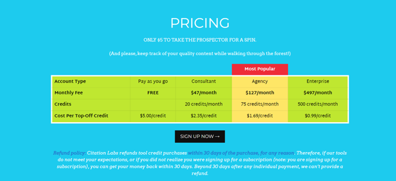 Link Prospector Pricing