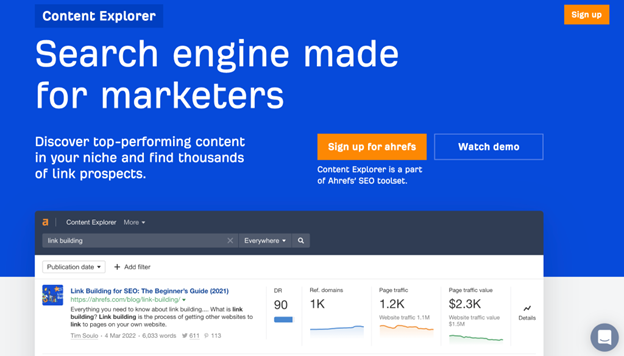 Search engine for marketers