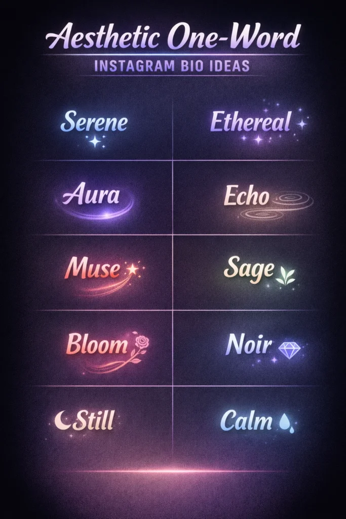 One Word Instagram Bio