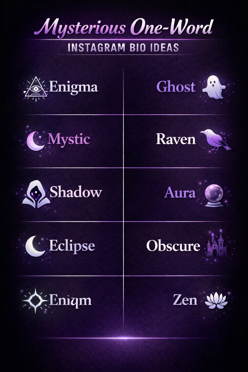 One Word Instagram Bio